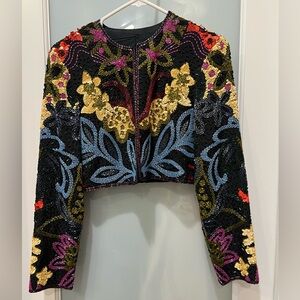 Vintage sequin and beaded jacket fits like 2